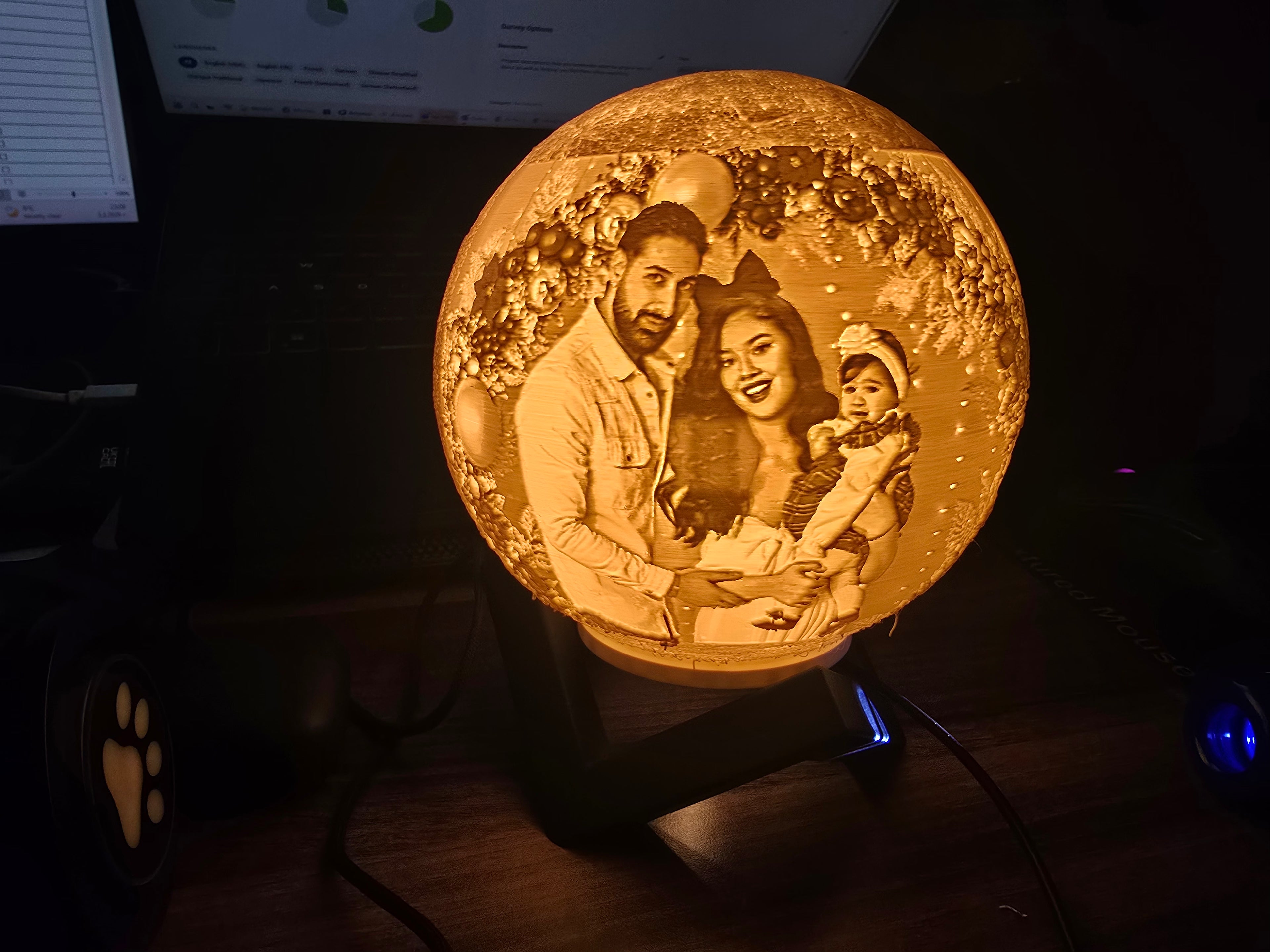 Personalised moon lamp